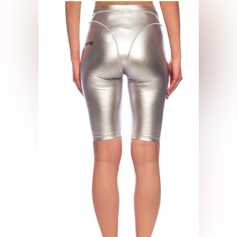 Alexander Wang Adidas Collab Metallic Silver Bike Shorts Size Medium - NWT - Picture 5 of 10